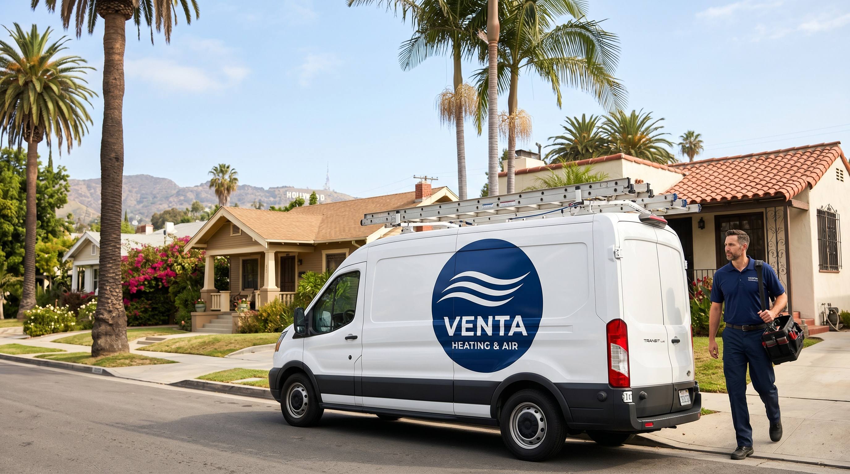 Venta Heating and Cooling service van serving Southern California